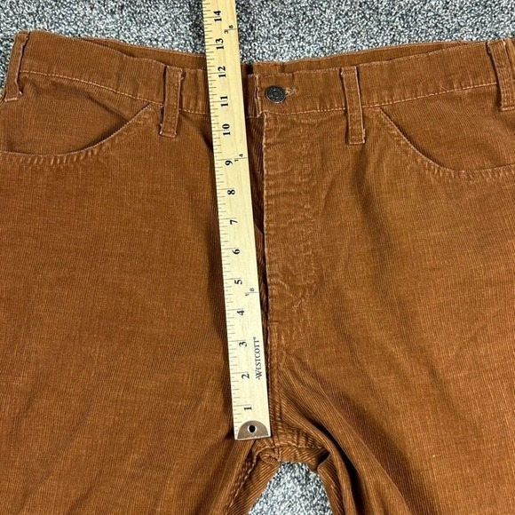 Vintage Levis Brown Corduroy Pants White Tab Mens 38x31 USA Made 80s Talon Zip - Picture 9 of 12